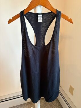 PINK Victoria's Secret Black Racerback Tank Top — L